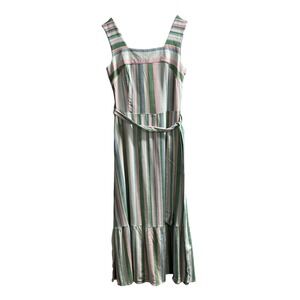 52 Seven Dress Pink Green‎ Striped Tiered Sundress Maxi Size 2 Easter Spring